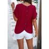 Women's Summer Solid Color Polka Dot Round Neck Short-sleeved Top for Women Shirt