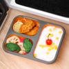 1350ml Foldable Lunch Box with Spork Large Capacity 3 Grids Food Storage Container Adult
