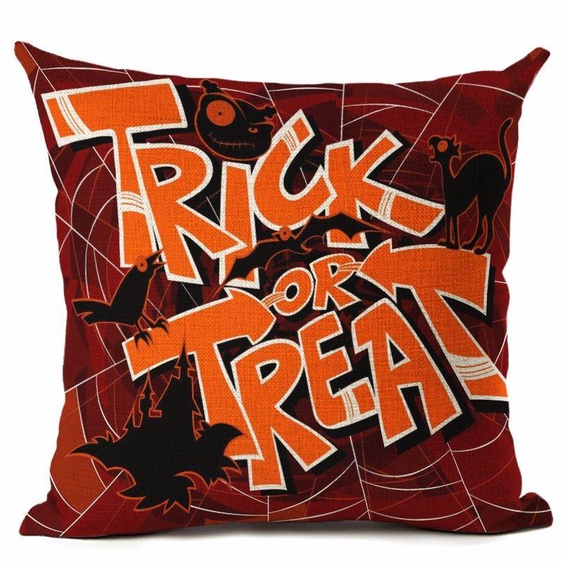 18" Cotton Halloween Linen Throw Pillow Case Cushion Cover Party Home Decor Sofa