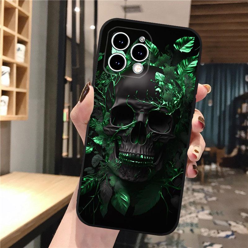 Schädel Kopf Kunst Telefon Fall Für iphone 15 14 Pro Max 13 12 11 Pro Max XSMax XR 12 13 mini 14 Plus Shell