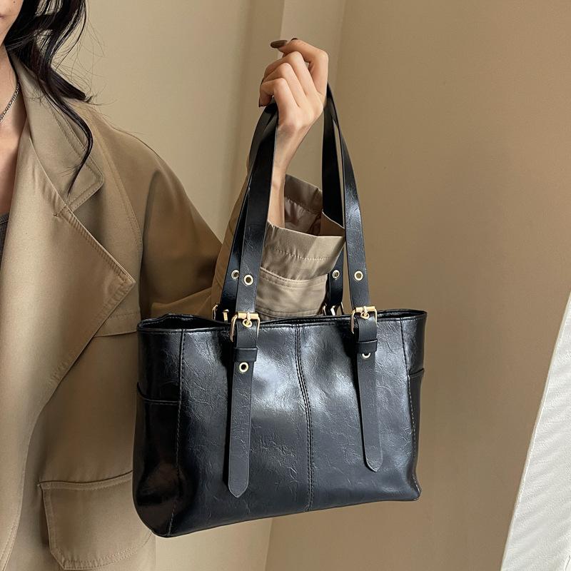 Mode Retro Damen PU Leder Schultertaschen Trend Lady Achseltasche Große Kapazität Damen Pendler Handtasche CLE
