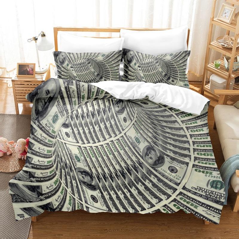 3D Digital Printing Kit Home Textile Quilt Cover Bed Sheet Bedding Three-Piece Set