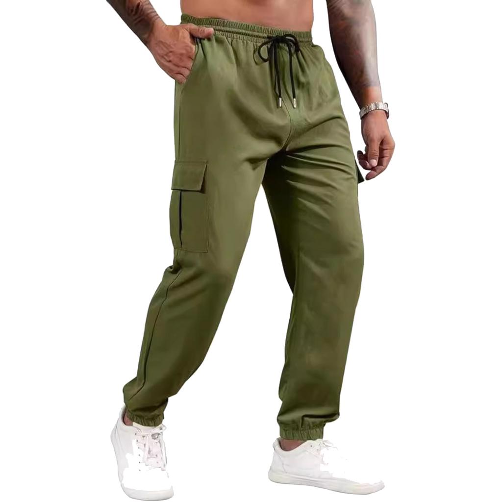 Men's Casual Multi,pocket Loose Straight,leg Workwear Trousers, Men's Outdoor Fitness Sports Trousers