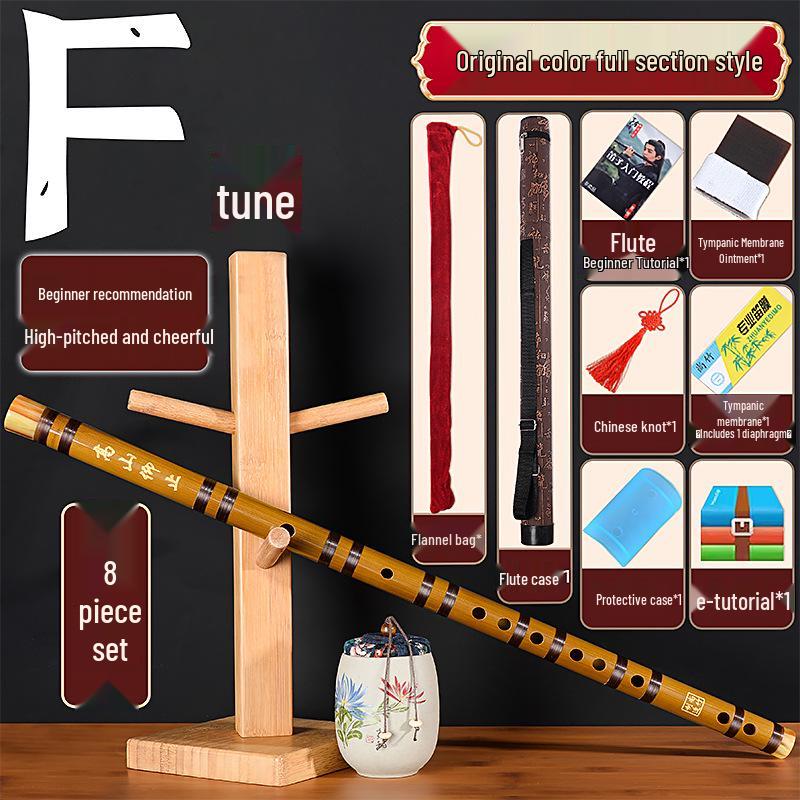 Flûte en bambou pour débutants style ancien, Flûte traversière en clé F/G pour adultes et étudiants