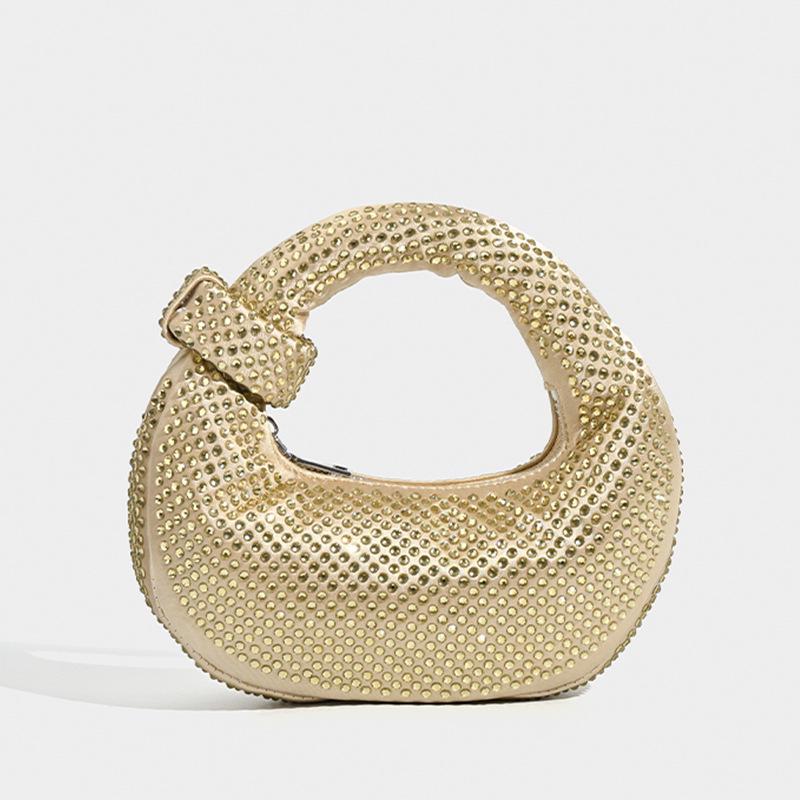 Nische 2024 Volldiamant Knödel Handtasche für Damen: Vielseitige Strass-Socialite-Abendtasche