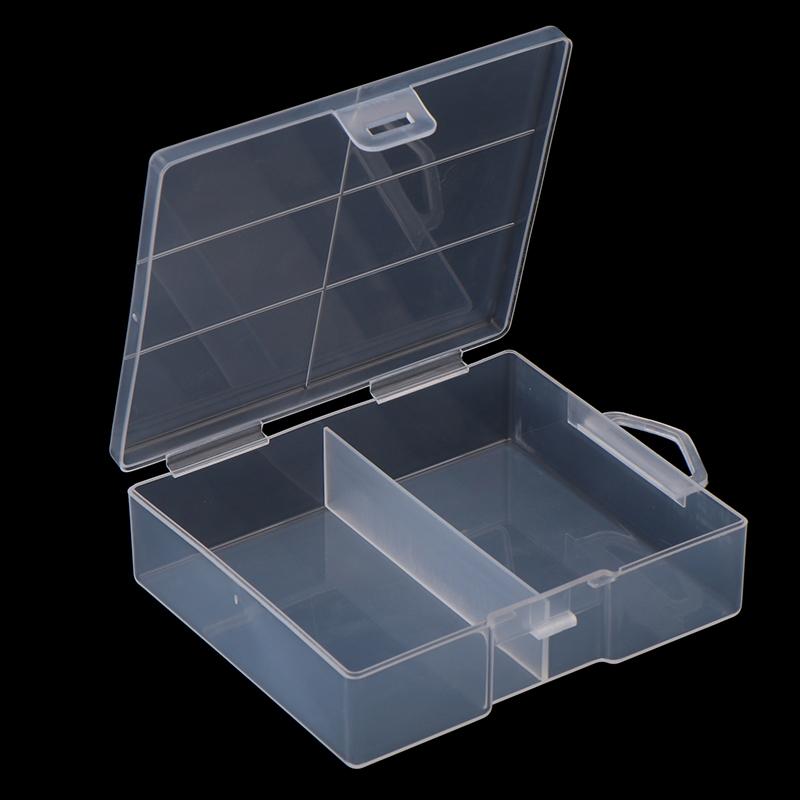 1Pc Transparent Plastic Battery Storage Box For 24Pcs AA Batteries With Clear Divider & Cover Organizer Hardware Accessories