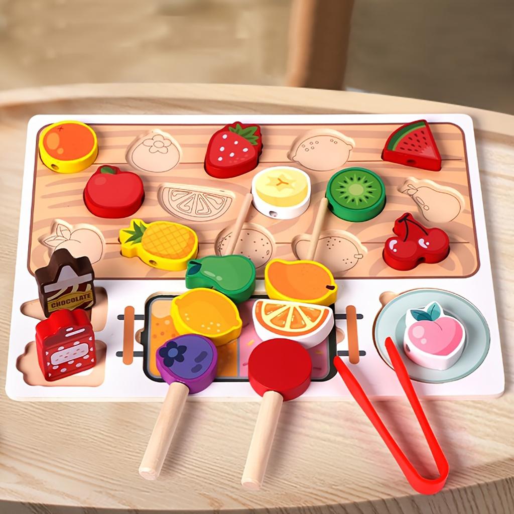 Children's Wooden Early Education Fruit Three-dimensional Puzzle Toys
