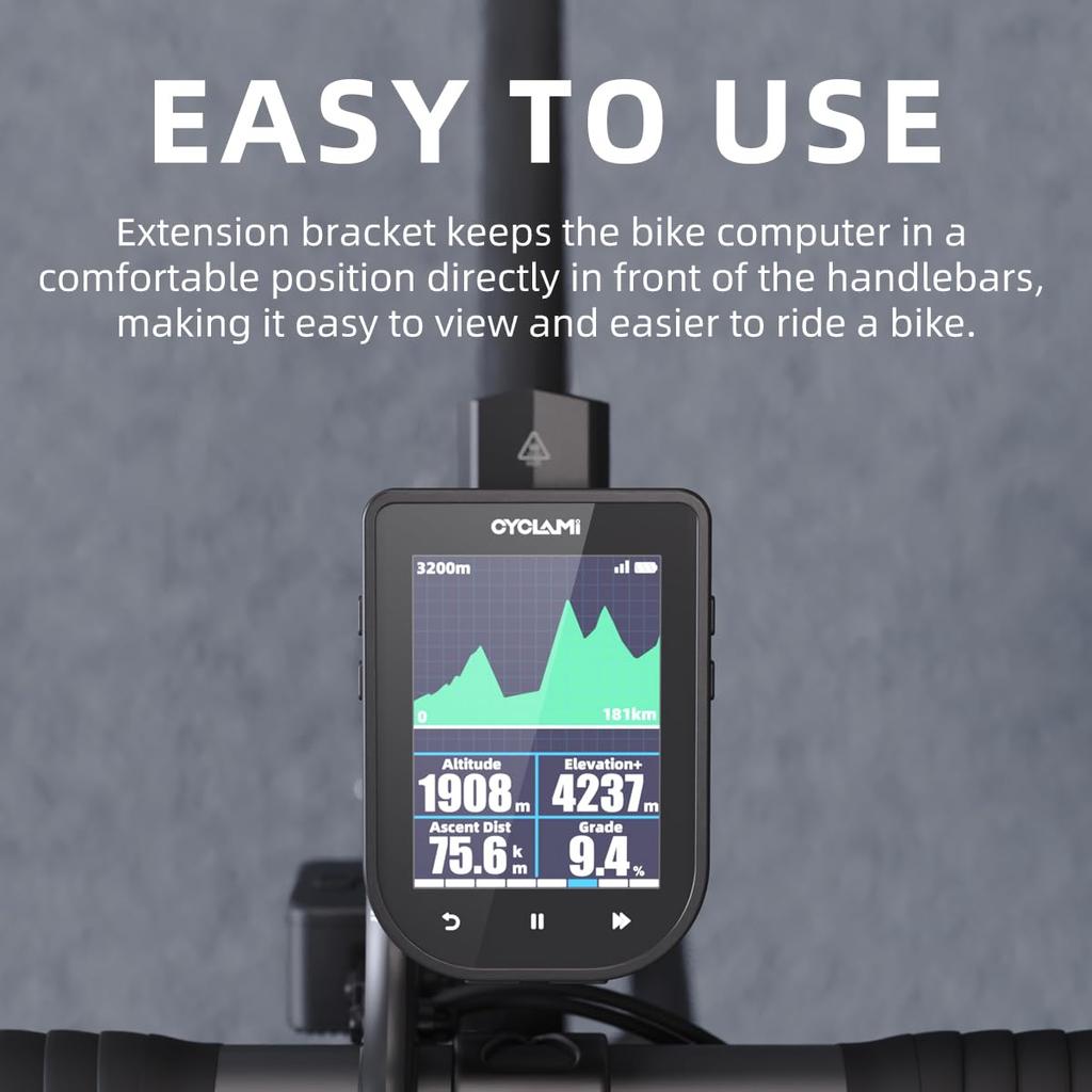 CYCLAMI M6W Bicycle Mount Compatible with and CooSpo and 72g with Adjustable Extension Compatible with Handlebars - Garmin, Wahoo, Bryton, iGPSPORT,