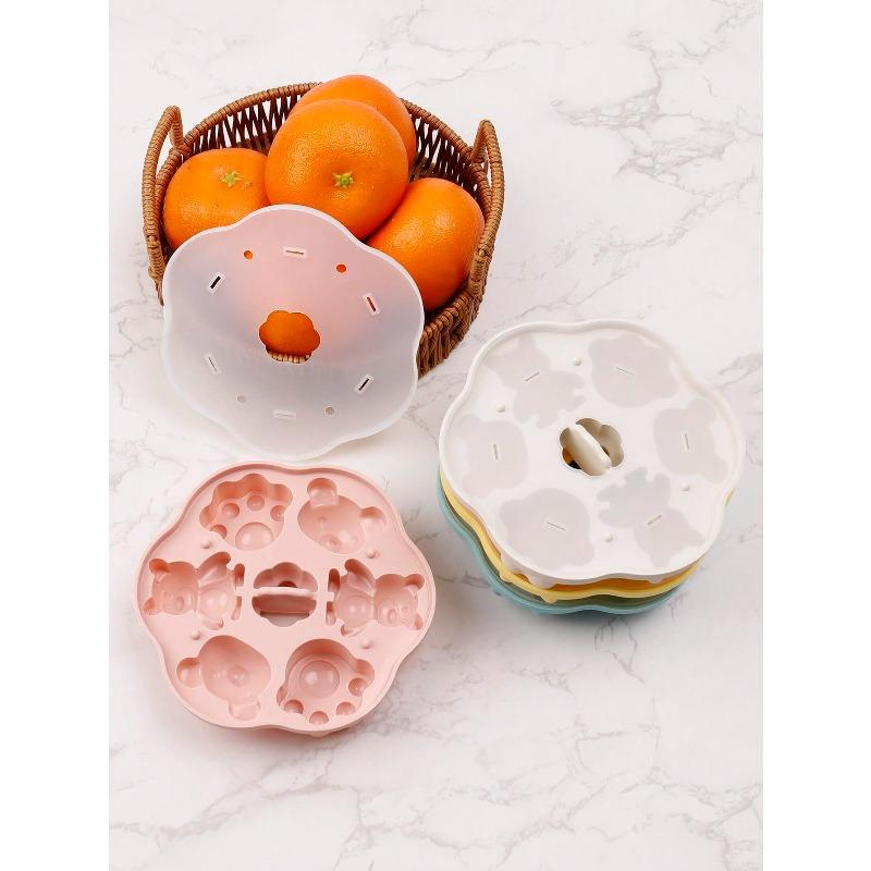Cavity Cute Animal Ice Cream Silicone Mold, Easy Release with Lid Design, Cartoon Cat Paw & Bear Shaped Ice Cream/Ice Cube Maker