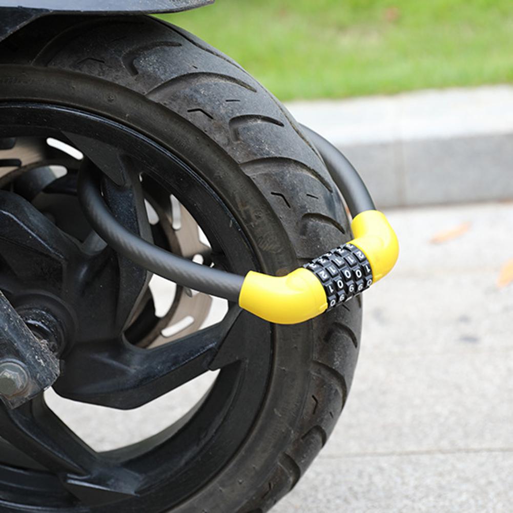 Lucchetto per Bicicletta in Acciaio Robusto con Cavo Antifurto a Codice Portatile Lock di Sicurezza per Mountain Bike