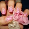 24pcs Romance Heart Pattern Short Square False Nail Press On Nail Accesories For Valentine's Day Celebrations