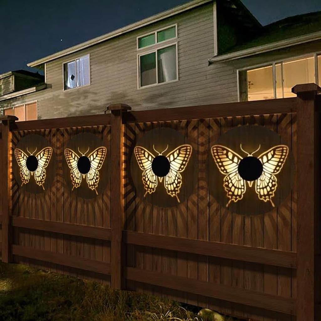 Solar Mandala Lights Outdoor Back Porch Decor Solar Mandala Fence Lights Warm White for Garden Post Patio Backyard Yard Decor
