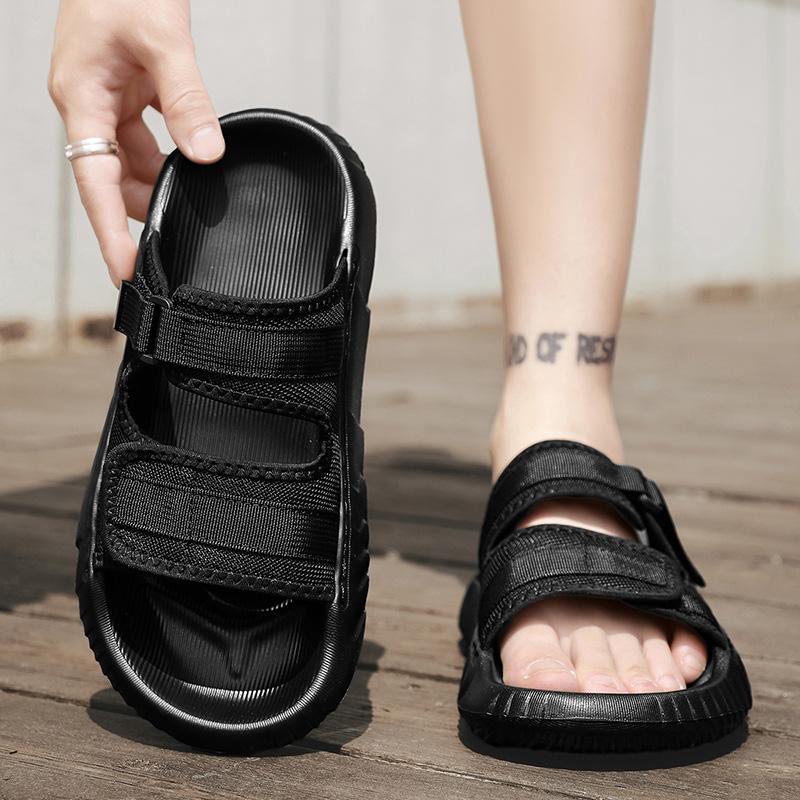 Fashion Men's Office Flats Mesh Cloth Walking Shoes Non-Slip Casual Man Shoes Comfortable Slip on Mens Half Drag Beach Cool Slippers
