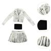1/6 Scale Short Jacket, Pleated Skirt and Tube Top Set Doll Model Clothes Soft Accessories Trendy