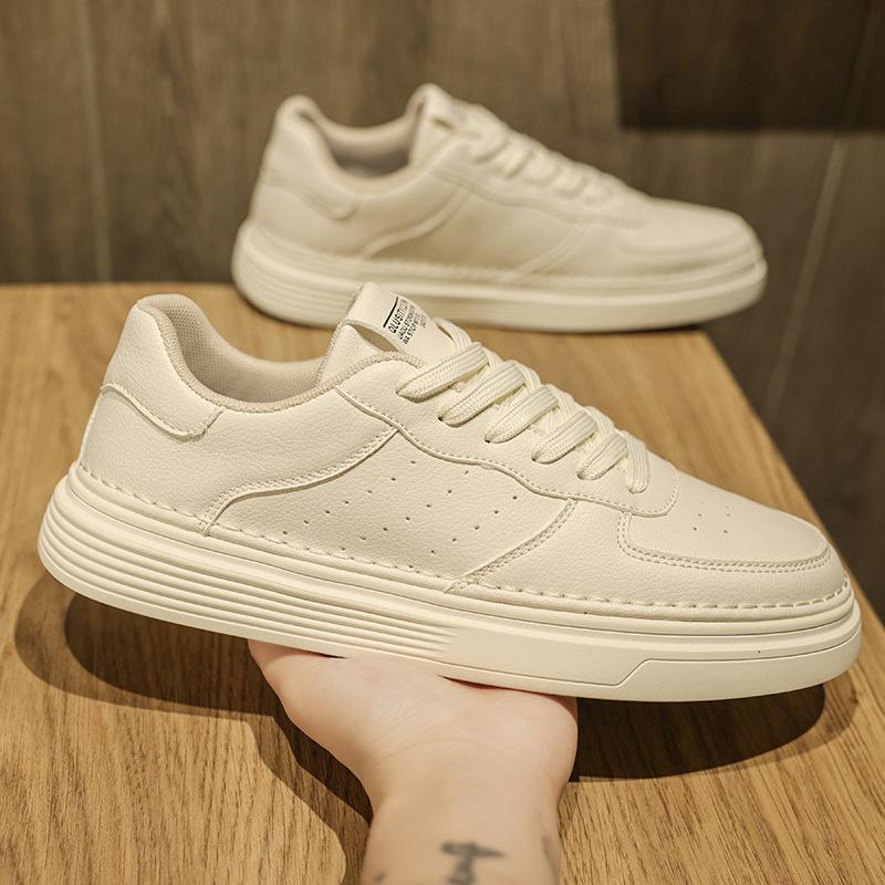 Korean Version of Trendy Sports Board Shoes Fashion Casual Men's Simple White Shoes Four Seasons Low-top Outer Wear Lace-up Student Shoes