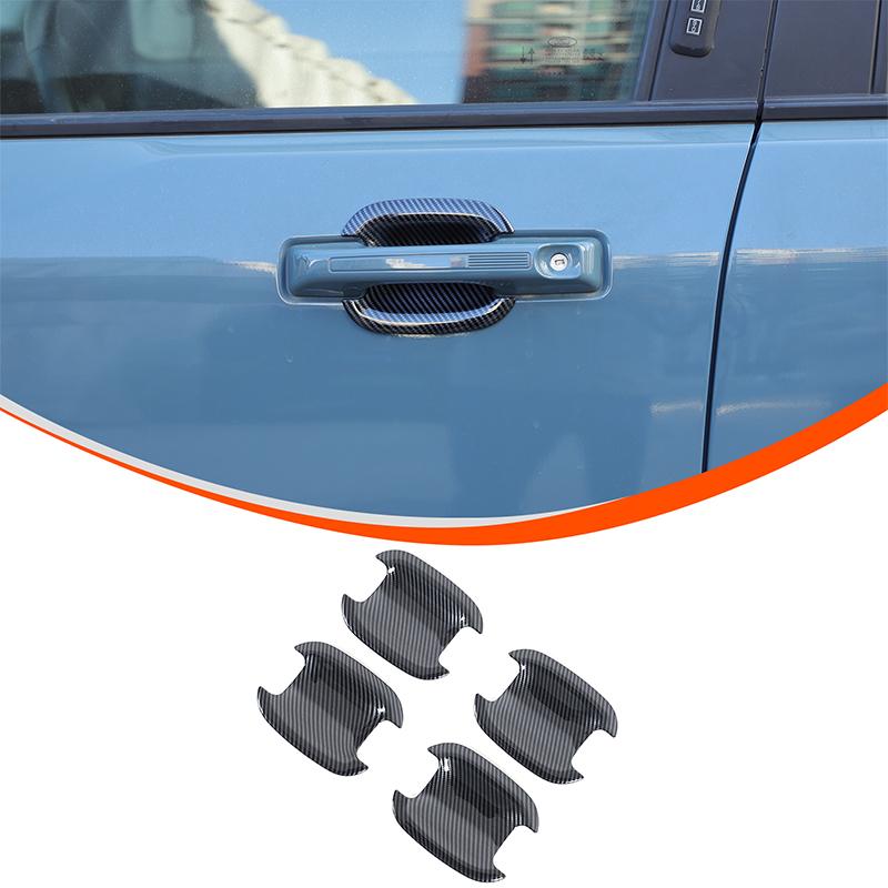 For Ford Maverick -2025 ABS Carbon Fiber/Black/Silver Car Door Exterior Door Handle Cover Trim Sticker Car Accessories