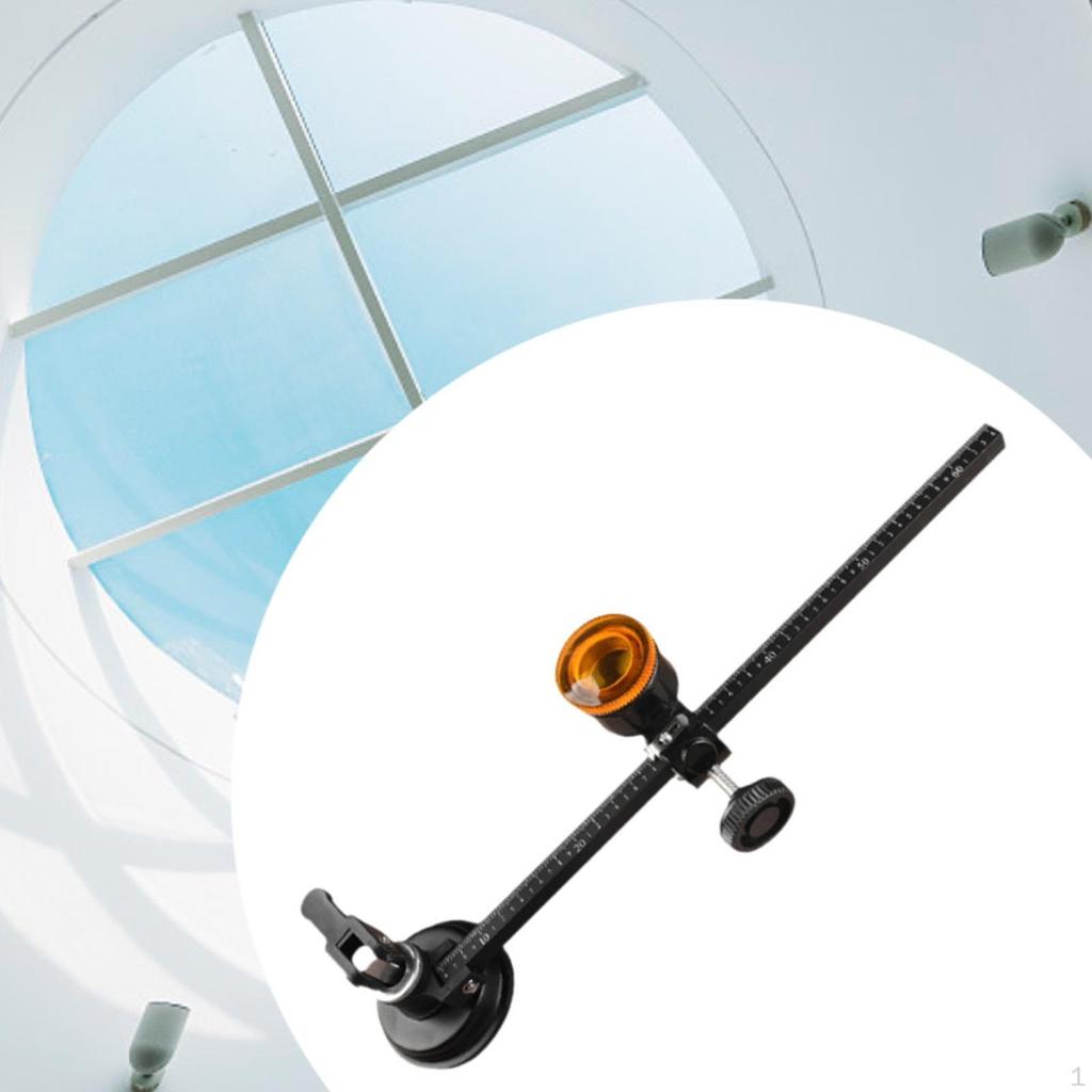 Circular Glass Cutter Cutting Tool Adjustable Alloy Round with Suction Cup Hand