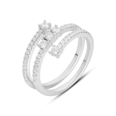 Silver Ring with Cubic Zirconia, Product Weight 3.56 G (2185796)
