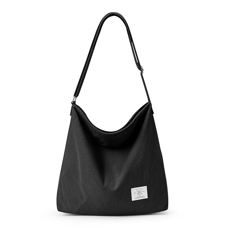 

Сумка [KALIDI] жіноча вельветова сумка через плече великої місткості Сумка через плече більшого розміру Легка однотонна сумка з довгою ручкою.