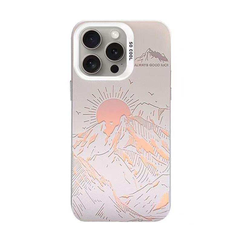 

Чехол Sunset Golden Mountain для Apple iPhone 17 Promax, 16 Plus, 15 Pro, 14, 13 - Модный аксессуар для телефона 15 Pro Max