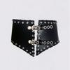 European and American Gothics Are Black Rivets and Air-eye Waist Seal, Ultra-wide Dark Rope Strap Waist Decoration