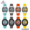 Mens Square Chronograph Watches Waterproof Luminous Quartz Wrist Watch with Silicone Strap
