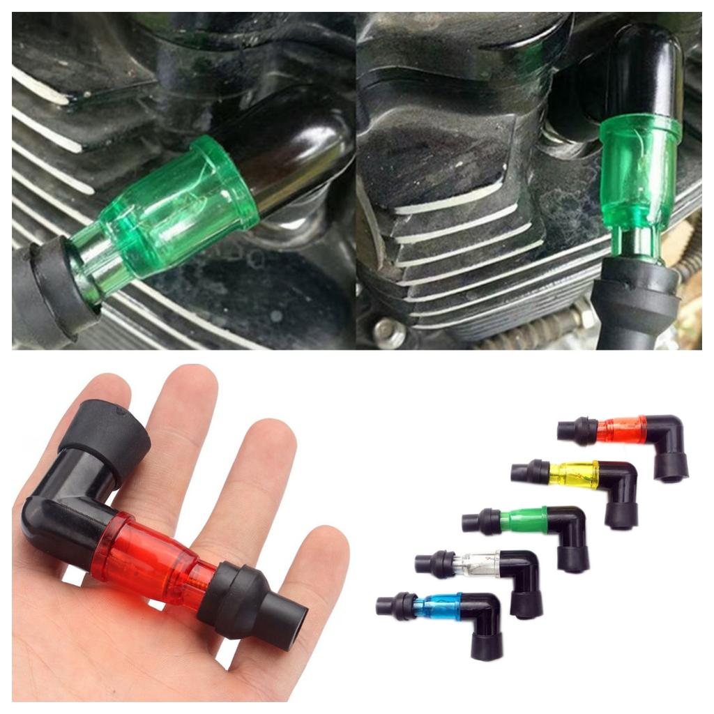 1/5PCS Universal Motorcycle Flash Spark Plug Cap Elbow Motorbike Ignition Spark Plug High Pressure Cover Moto Modification Part