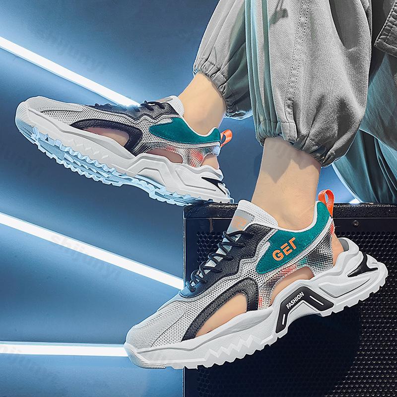 Fashion Men Sandals Mesh Breathable Shoes Men's Comfortable Non-slip Trendy Casual Sandals 2025 New Hollow Men's Sneakers Sandal
