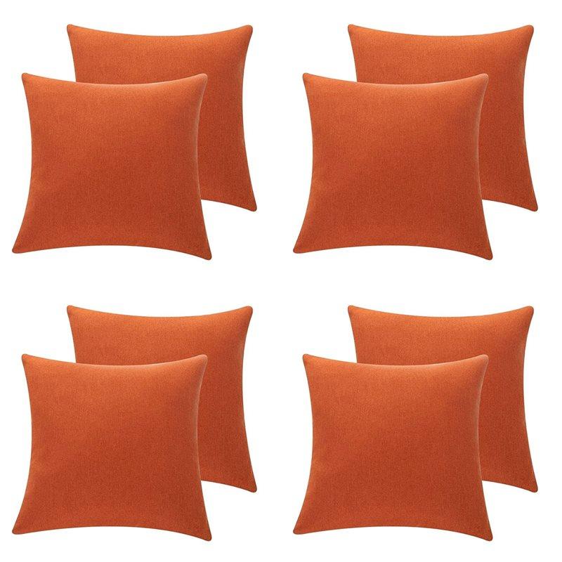 

8Pcs Outdoor Waterproof Throw Pillow Covers Water Resistant Garden Chair Cushion Case For Couch Decoration 18X18 Inches оранжевый