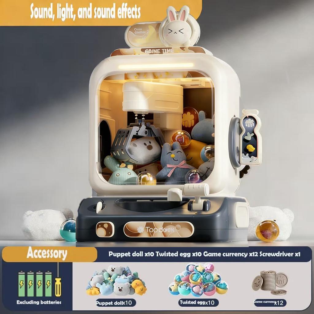 Big Size Diy Doll Machine Kids Coin Operated Play Game Mini Claw Catch Toy Crane Machines Music Doll Children Xmas Gifts Toys