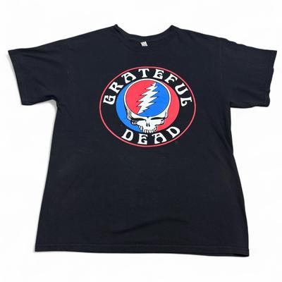 Grateful Dead Skull T Shirt Adult Size Large Black Vintage Retro Style Tee