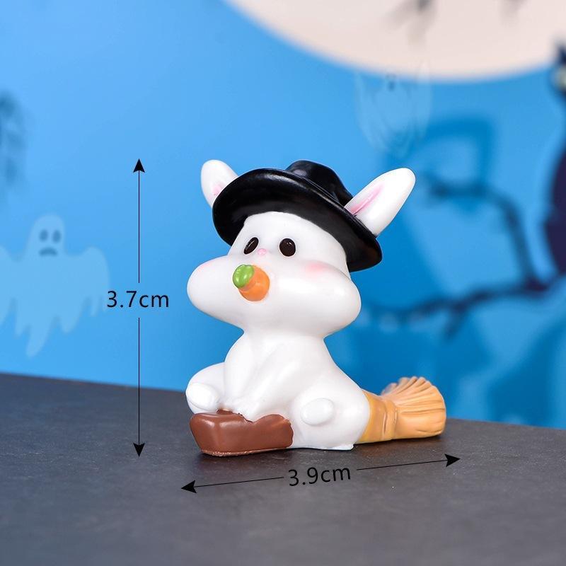 Halloween Mini Resin Figurines Adorable Cartoon Design Bright Colors Hand-Painted Small Ornaments for Home Desktop Decor