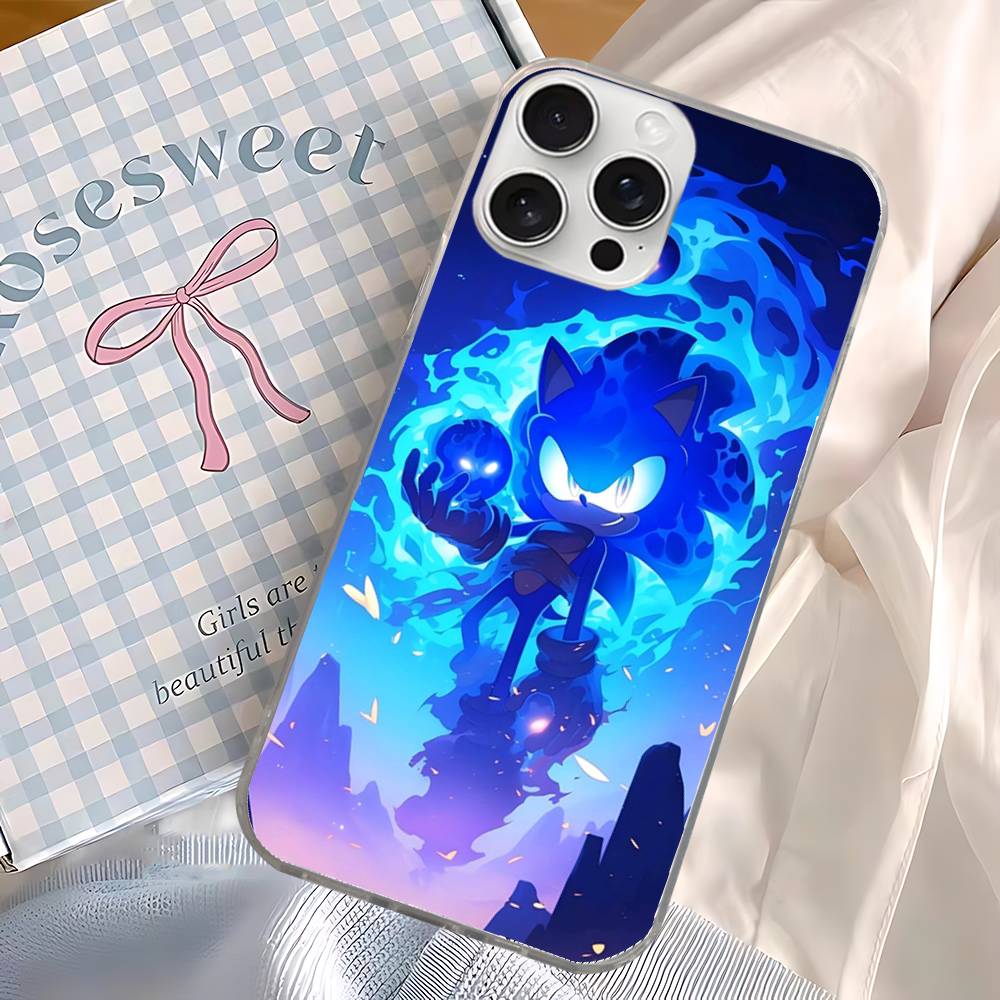 Popular Japanese Anime S-SonicS Phone Case For iPhone 17 16 15 14 13 12 11 Pro Max Plus Aurora Water Ripple Cover
