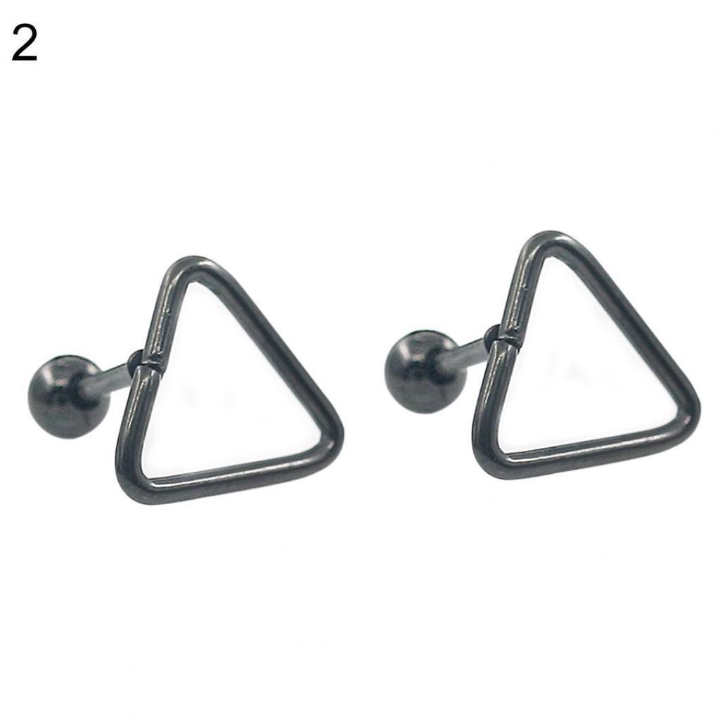 1pair Anti Allergy Women Triangle Ear Studs Fashion Lady Piercing Jewelry