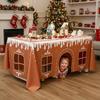 Christmas Gingerbread Playhouse Wateproof Tablecloth Washable House Table Cover Decor for Kids Table Tent Indoor & Outdoor