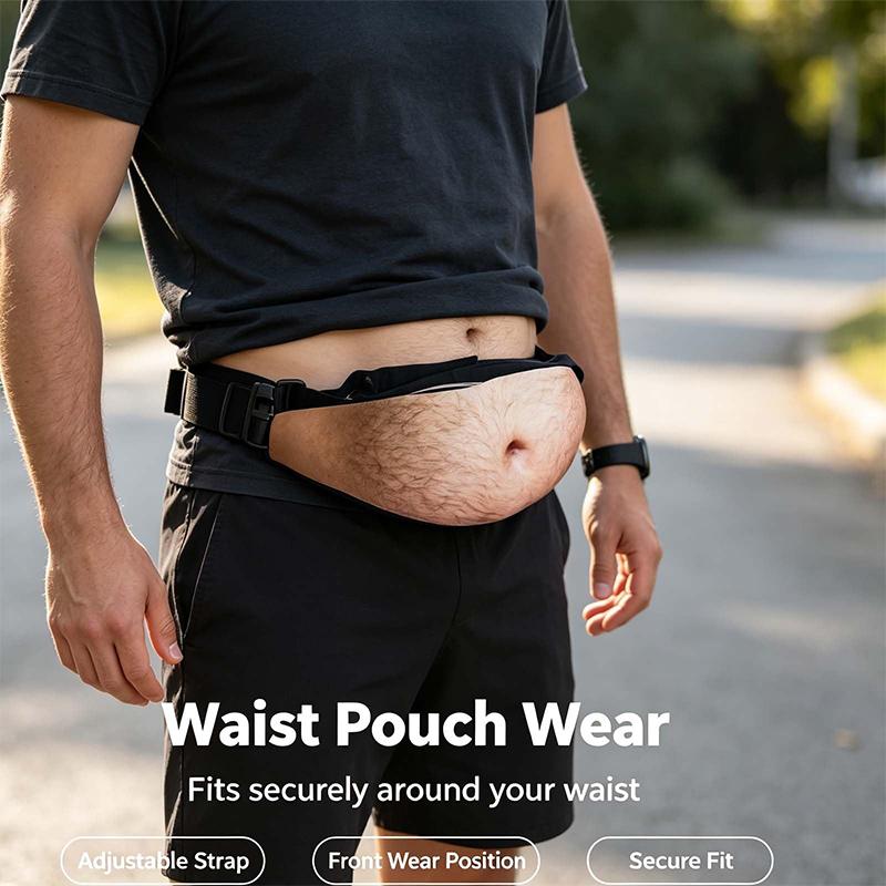 Creative Fake Belly Waist Bag Beer Belly Fanny Pack Funny Gag Gift Party Festival Cosplay Costume Outdoor Sports Waist Bag