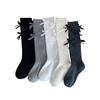 Barrel-style Bow Long Calf Socks for Girls, Lolita Pile Sweet School-style Cotton Socks for Young Girls