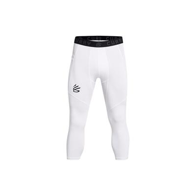 Curry Brand Logo Print Slim Fit Cropped Sports Pants Men Bottoms White 1379828-100