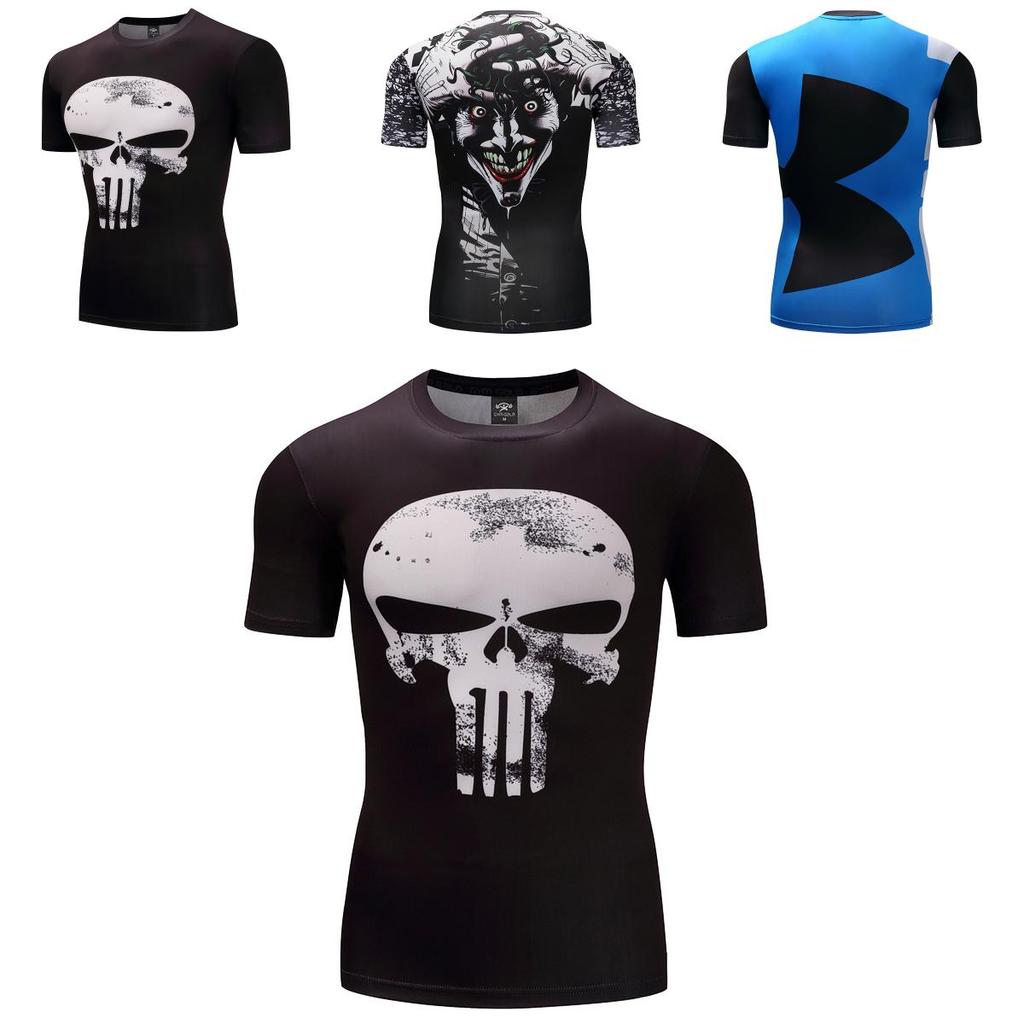 Costume Superhero Tshirt Short Sleeve Slim Fit Shirt Athletic Cycling Jersey