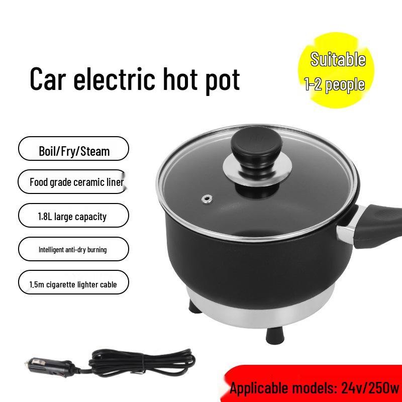 Truck Driver's 12V/24V Portable Electric Frying Pan and Hot Pot for Instant Noodles Cooking