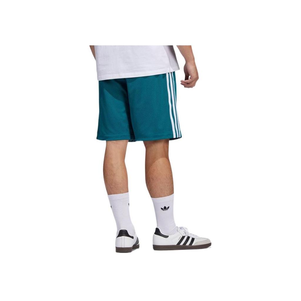 Adidas Mesh Breathable Sports Shorts with Classic 3-Stripes Men Bottoms Blue Green HC2205