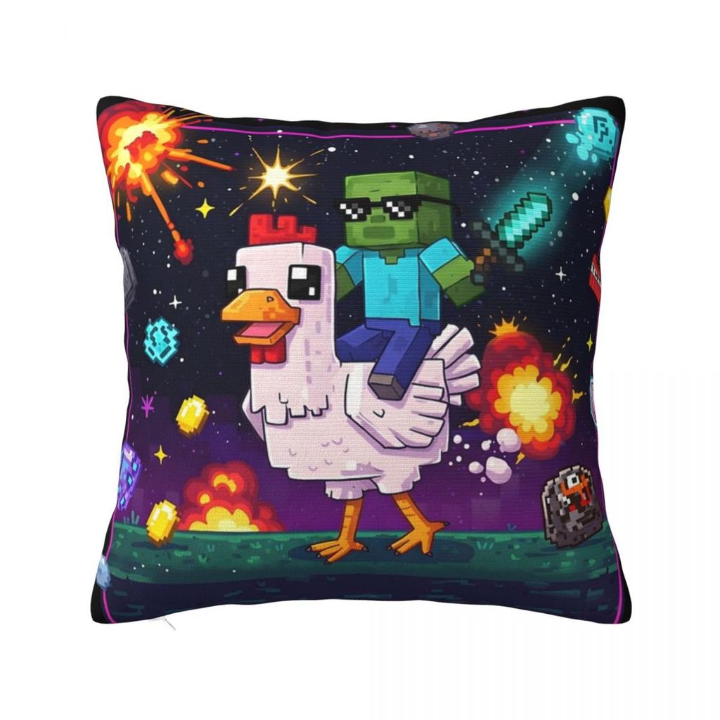 Chicken Jockey Pillow Cases Zombie Game Cushion Cover Novelty Zippered Decor Pillowcover for Home 18