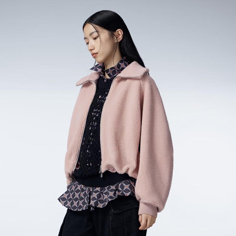 JNBY 23 Winter Faux Fur Lapel Long Sleeve Top 5NAA11940