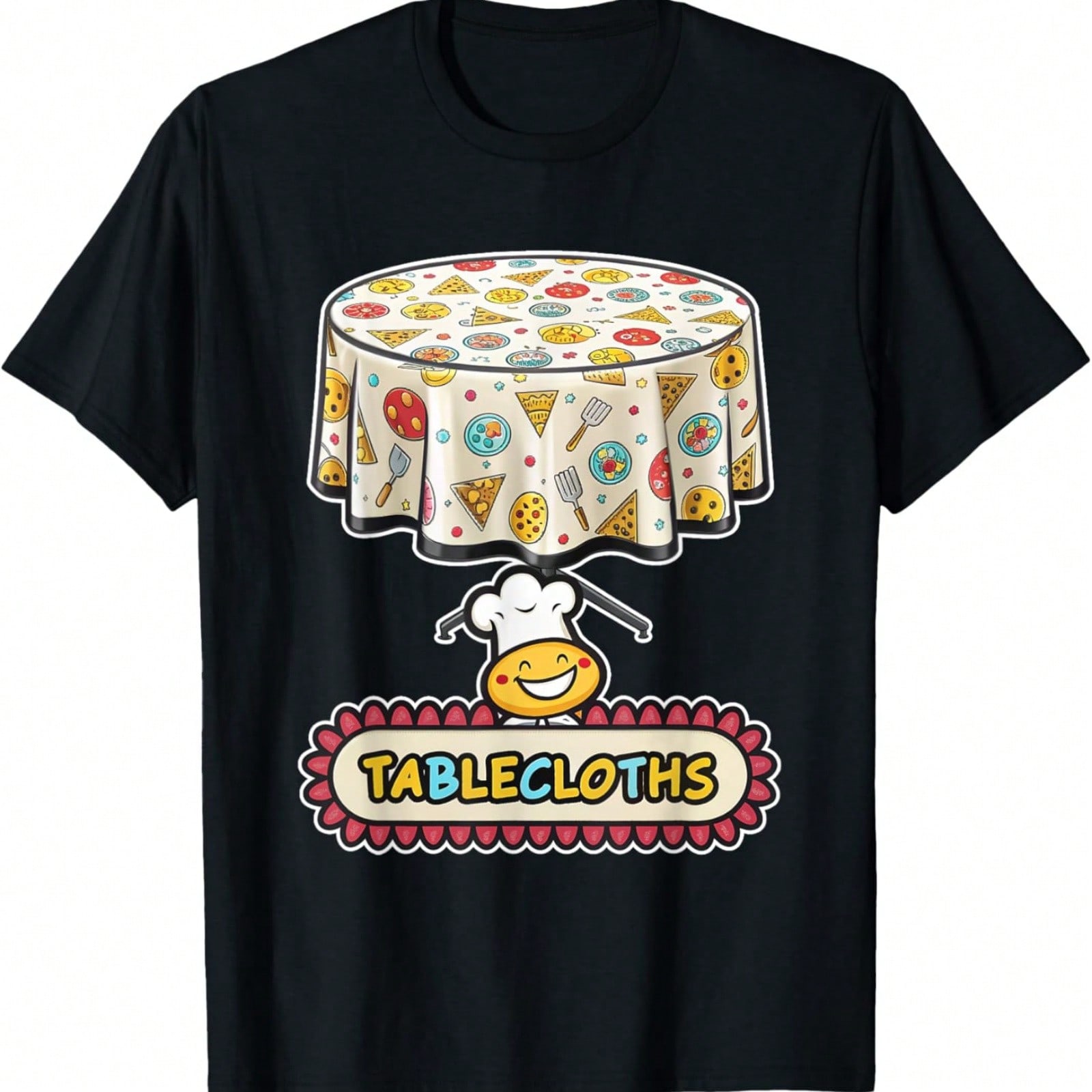Tablecloths Fun And Colorful Chefs And Pizza Design T-Shirt S