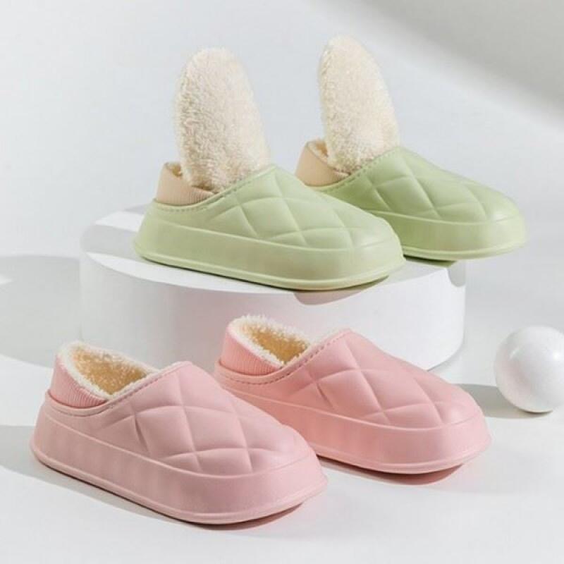 

Slippers fur winter shoes living room slippers black