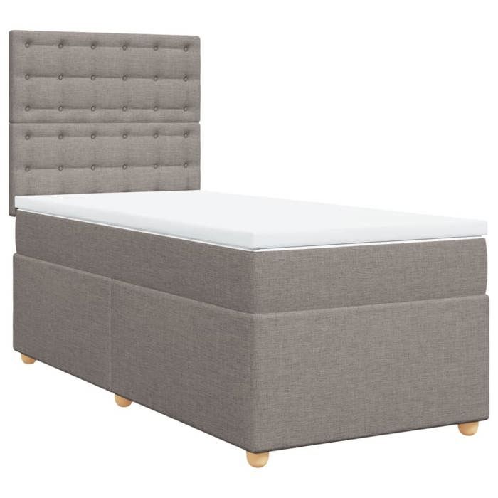 Maison Exclusive - Sommier à lattes de lit avec matelas Taupe 100x200 cm Tissu