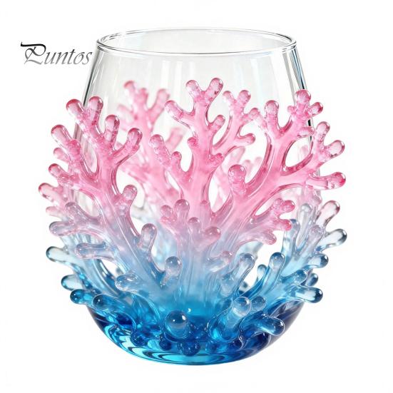 Novedad Vaso de Agua y Jugo con Base de Pulpo, Copa de Vino sin Tallo, Impresión 3D de Animal Marino, Cristalería con Temática Oceánica para Bar, Cristal de Borosilicato, para Cócteles