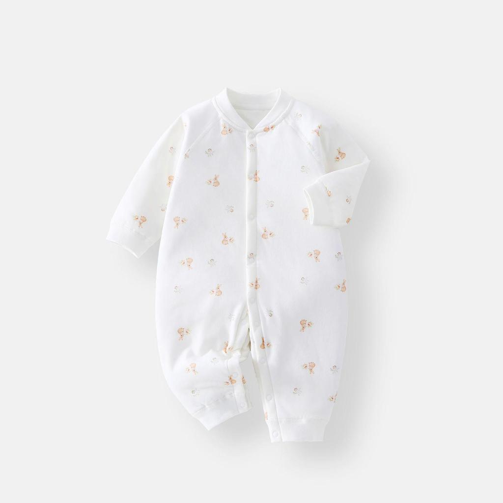 Baby Padded Romper: Warm, Boneless, Thickened Cotton, Double-Breasted, Perfect for Autumn and Winter - 40g Children's Crawling Suit
