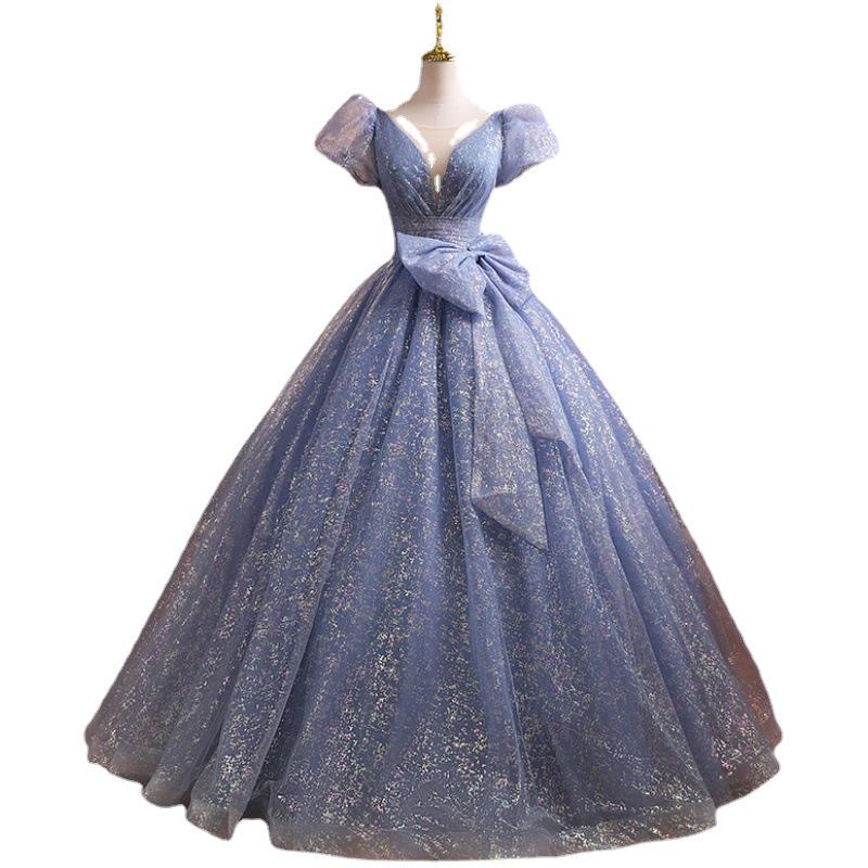 Elegant Blue Evening Gown for Women - Spring 2026