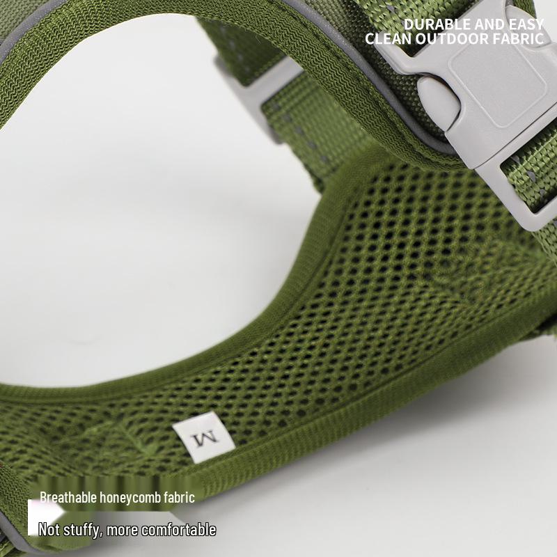 Reflektierende Atmungsaktive Hunde Geschirr Weste mit Leinen Set